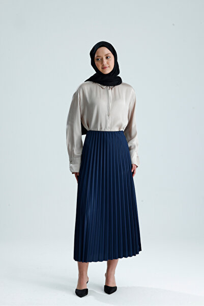 de zuzuu fashion Women's Leather Look Pleated Skirt