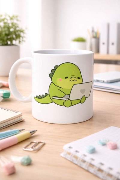 CT STONES Cute Dinosaur Design Porcelain Mug Model 117 – Office & Home Coffee...