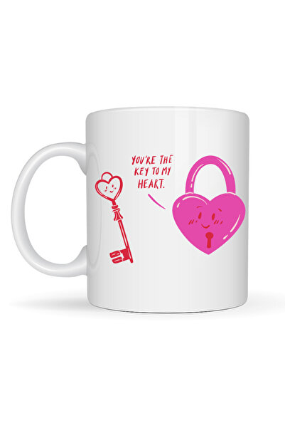 Generic Brand Model 27 – You'Re the Key to My Heart Designed Porcelain Mug - ...