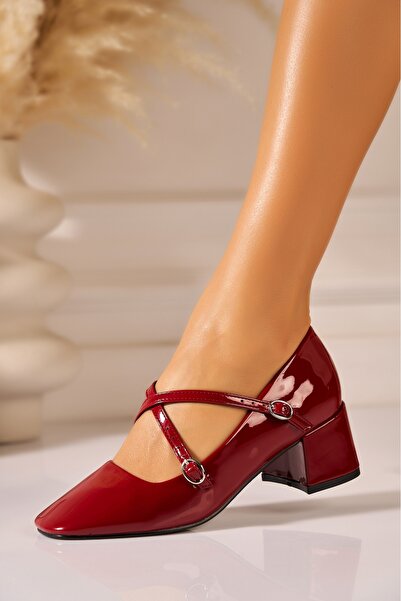 Joana Women's Burgundy Patent Heels 5cm