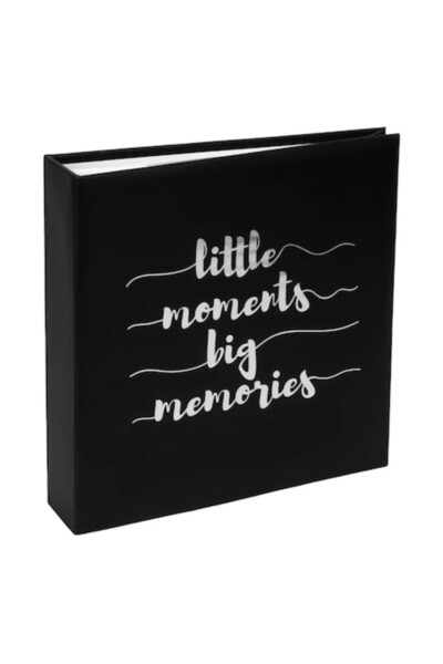 AAA Black Photo Album with Silver Foil Message 22.5x22.5cm (200 Photos)