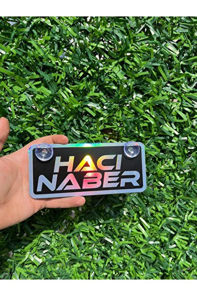 HBSİ VANTUZLU (ÖPÜCÜKLÜ) CAM SÜSÜ DEKOR AMAÇLI SİYAH ÜZERİ HOLOGRAM HACI NABER