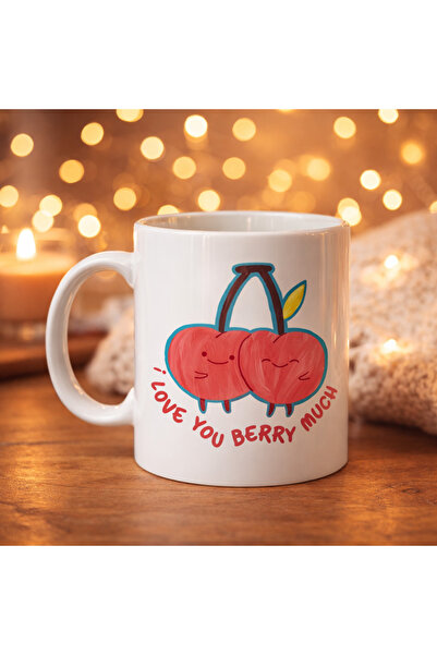 CT STONES Cană cu design I Love You Berry Much Model 12 Cute Cherry cu model ...