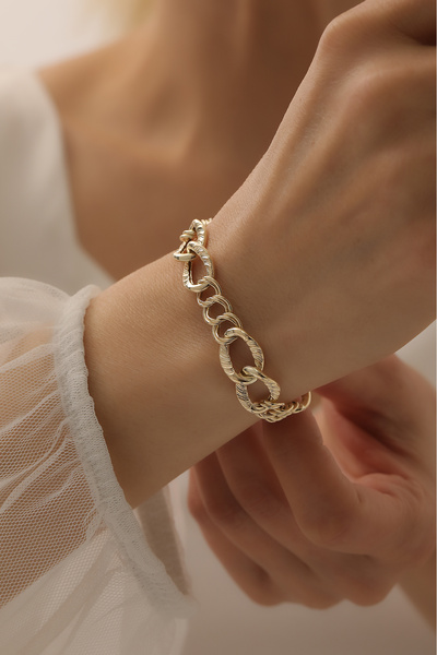 Kado Kuyumculuk 14 Ayar Altın İtalyan Kalemli Samanyolu Bileklik