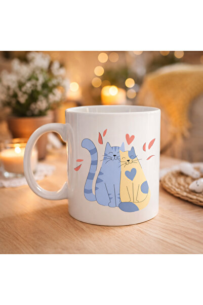 CT STONES Cute Lover pisică ler cu model Cană de porțelan Model 42 – Cadou pe...