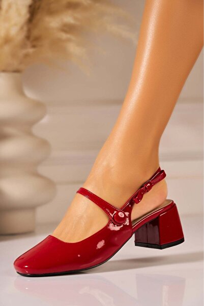 Joana Women's Burgundy Patent Heels 5cm - 38