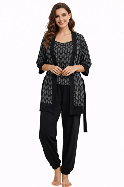 Bumbăcel Cotton set with hood, t-shirt and pants, for women