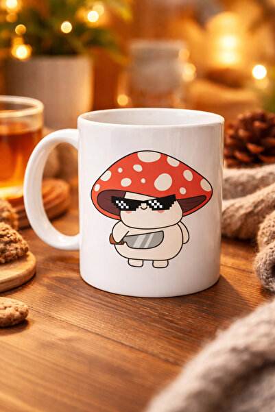 CT STONES Cute Cool Mushroom Design Porcelain Mug Model 87 – Fun Character Pa...