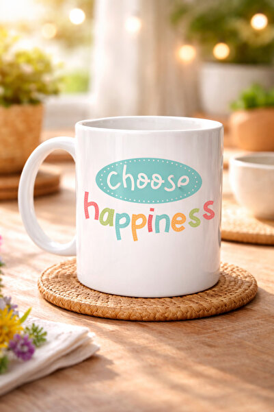 CT STONES Choose Happiness "Choose Happiness" Written Porcelain Mug Model 156...
