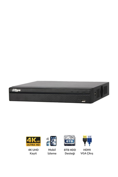 DAHUA NVR2104HS 4KS3 4 Kanal Profesyonel IP Kamera NVR Kayıt Cihazı