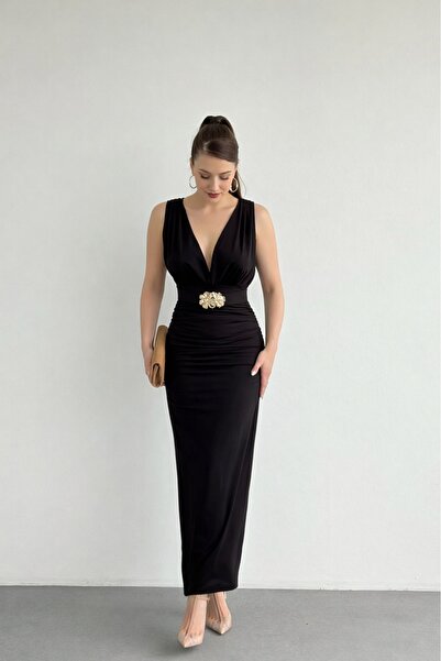 Nika Fashion Φόρεμα με λεπτομέρεια από βαμβακερή επένδυση και ζώνη