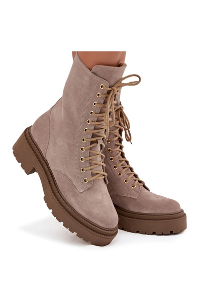 Zazoo Women's workery made of genuine suede with heating 4213 beige 36