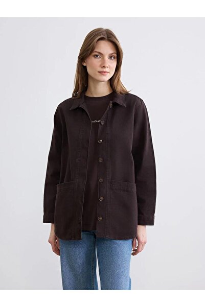 LC Waikiki Shirt Collar Women's Jean Jacket (S6)