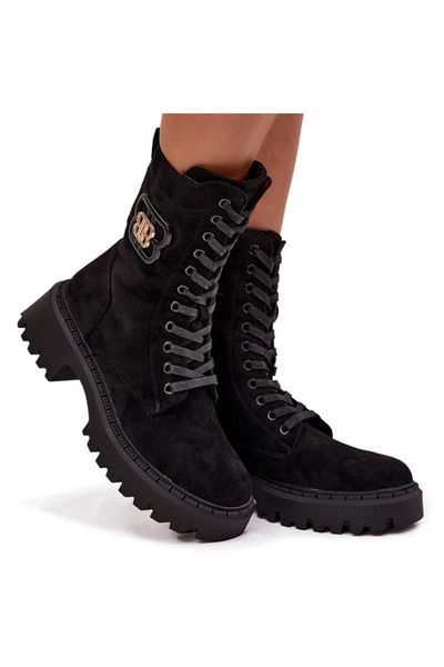 BOTO Women's Workery Boots With Decorative Element Insulated Black Kalindra 41