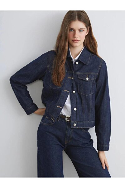 LC Waikiki Shirt Collar Women's Jean Jacket (W5)