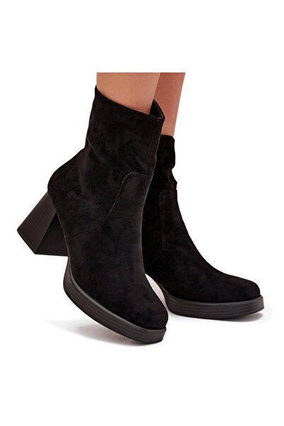 BOTO Women's Heeled Boots Made Of Suede With Zipper Black Serinna 39