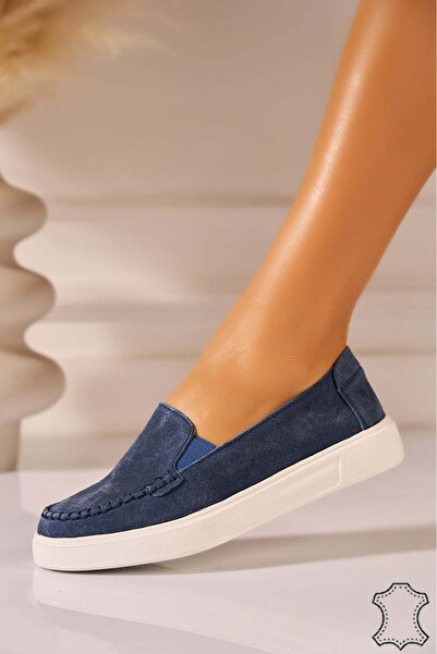 Joana Loafers din piele piele întoarsă bleumarin pentru femei Jairy