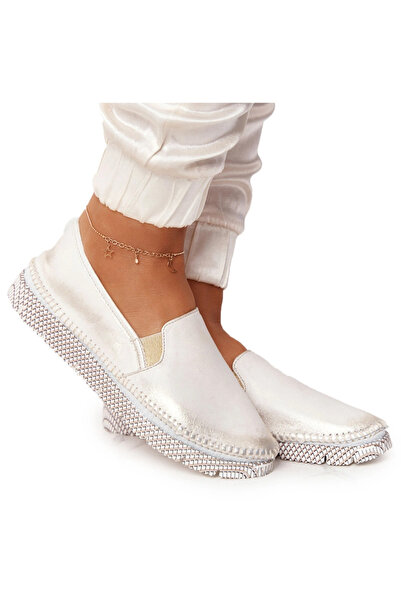 maciejka Women's slip-on leather shoes Gold 03512-25 40