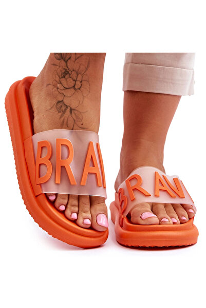 Vinceza Women's Platform Slippers Orange Brave 39