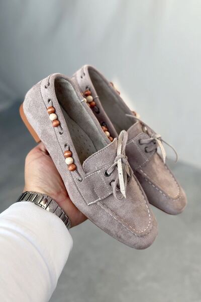 MODAADAM Жіночі балетки з бісером Ragus на плоскій підошві - норка