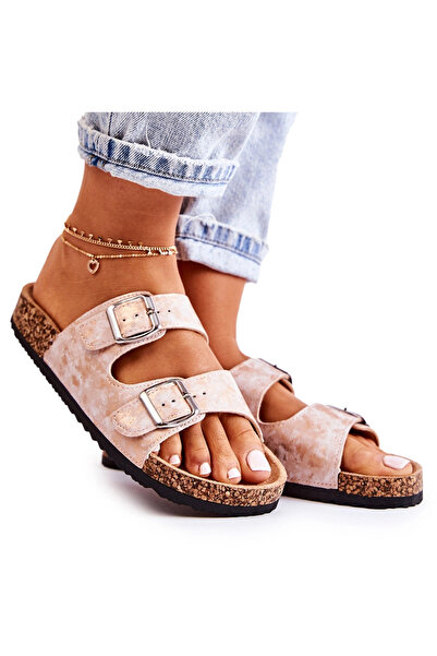 Evento Women's Slides On Corck Rose Gold Vivio 38