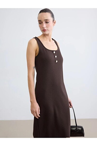 LC Waikiki U Neck Corded Fabric Bodycon Dress (S6)