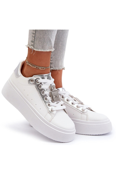 BOTO Sneakerși de damă cu decorațiuni albe Celedria 37