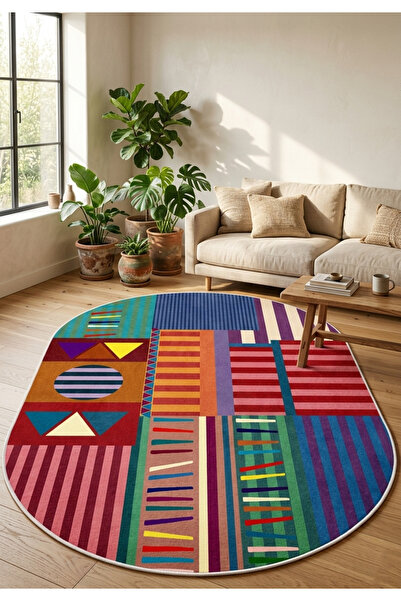 eco concept MegaStar Serisi Dijital Baskı Yıkanabilir Kaymaz Taban Salon Halı...