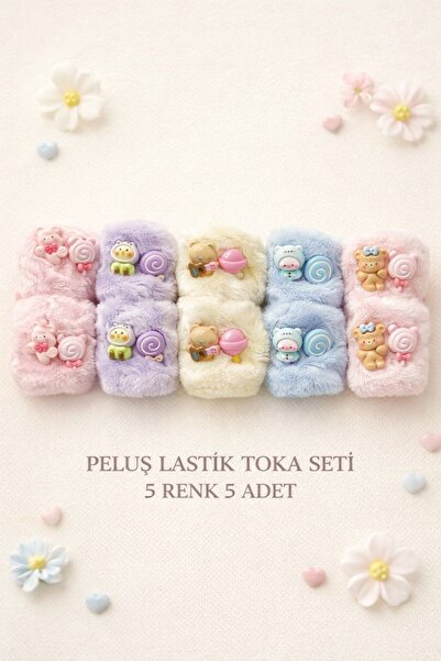 Jack Ferrero 6-Piece Figured Pastel Colored Plush Rubber Buckles