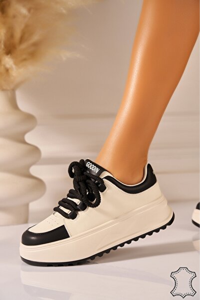 Joana Μαύρα Γνήσιο Δέρμα Αθλητικό παπούτσι Akela 39