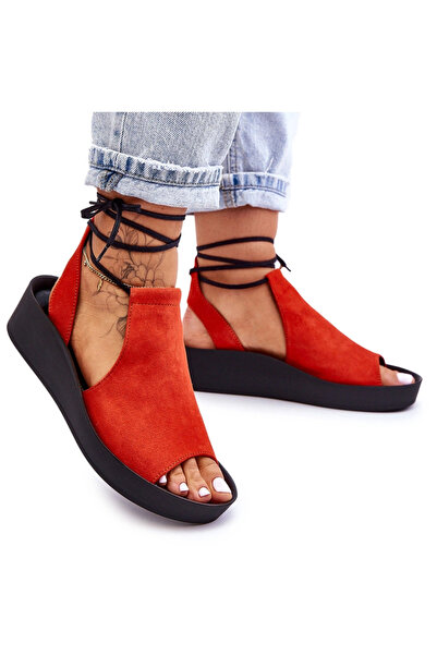 Zazoo Suede Wedge Sandals Nicole 2743 Orange 37