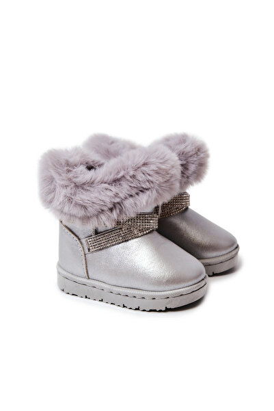 BOTO Children's Snow Boots With Cubic Zirconia Silver Hollee 31