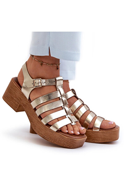 Zazoo 40410 Women's Leather Sandals Gold 37