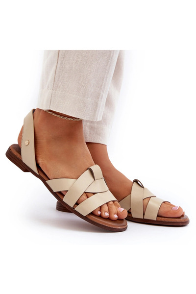 Zazoo Sandale confortabile din piele , fără mâneci, maro, 41