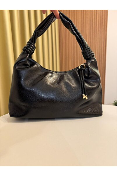 MU&ME BOUTİQUE Bag Soft with Ruched Detail Leather Sleeves Bag Si