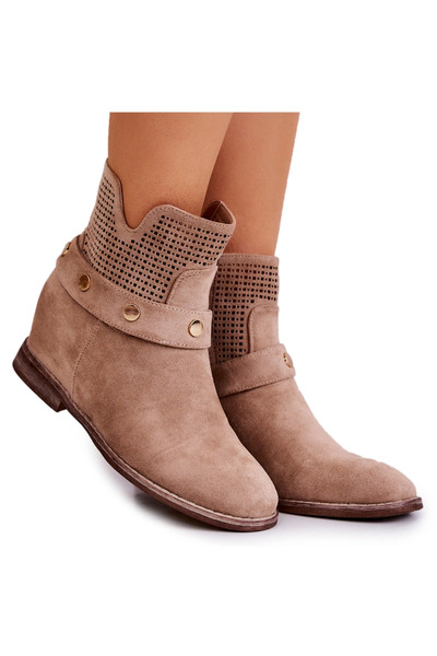 S.BARSKI Openwork Women's Spring Boots Beige Royale 39