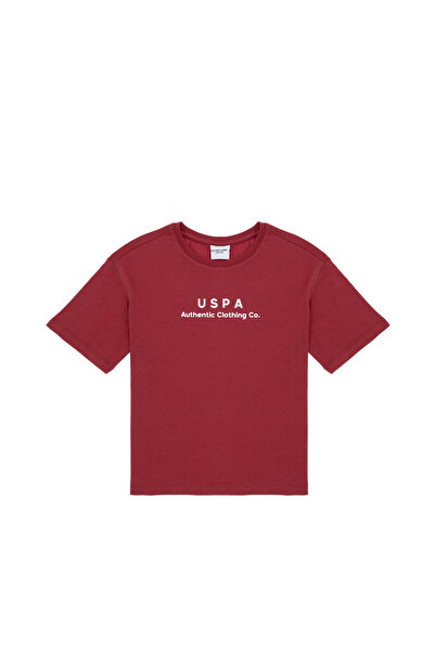 U.S. Polo Assn. Tricou Băieți Roșu Cărămiziu Oversize Cu Guler Rotund Și Logo...