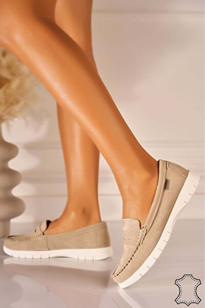 Joana Hailys Women's Beige Suede Loafers 37