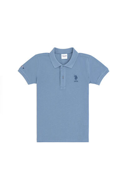U.S. Polo Assn. Boys' Dusty Blue Polo Shirt Shirt With Subtle Logo