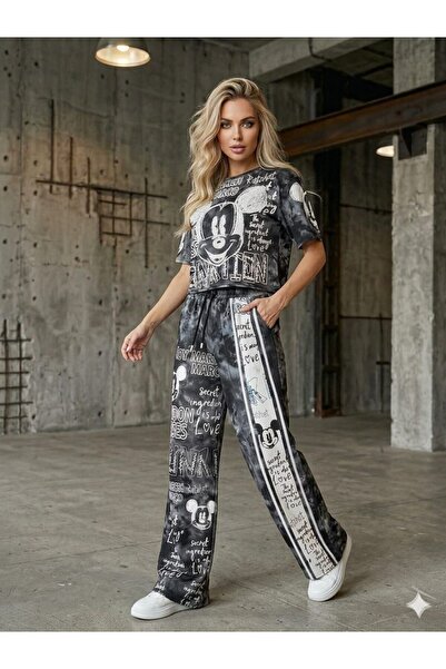 DENİKK Trend Special Stone Print Embroidered Tracksuit Set