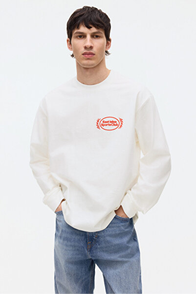 H&M Baskılı ve Uzun Kollu Üst Loose Fit