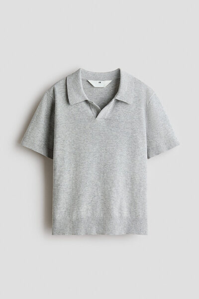 H&M Pamuklu İnce Triko Polo Tişört