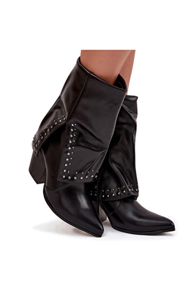 BOTO Cowboy Boots With Turned Shaft And Embellishment Insulated Black Inessia 40