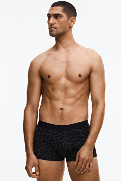 H&M 3'lü Pamuklu Kısa Paça Boxer Şort
