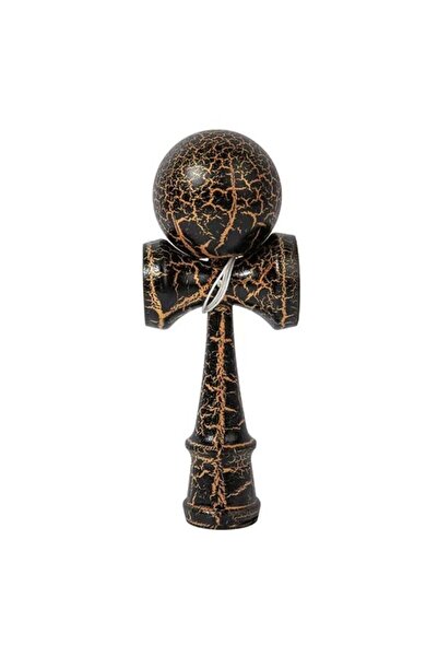 Depox Kendama X Original, Profesional, DEPOX®, Cracat, Lemn, 18 cm, Negru/Auriu