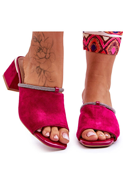 S.BARSKI Papuci cu toc înalt din piele piele întoarsă KV-612-2 Fuchsia 41