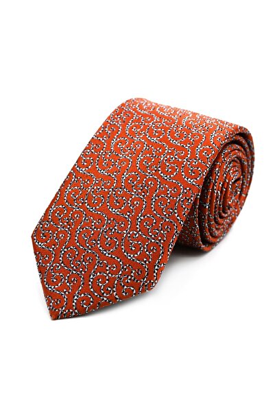 Sade Kravat Orange Navy Blue White Special Patterned Special Woven Tie 33362 ...