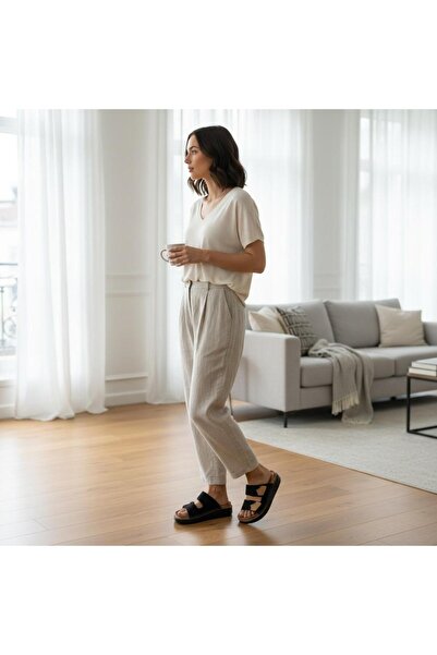 mersin md tekstil Women's Velcro Daily Shoes Slipper