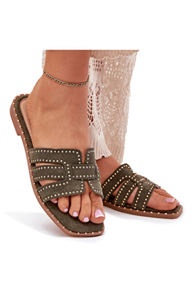 BOTO Embellished Flat Sandals Green Anniles 36