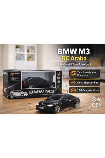 Cici Oyuncak BMW M3 Uzaktan Kumandalı Araba 1:24 Ölçek – Işıklı, Tam Fonksiyo...